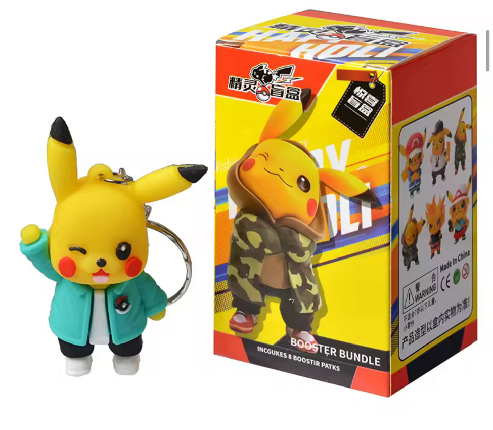 Street Style Pikachu Keychain Blind Box  (Urban Wear Edition)